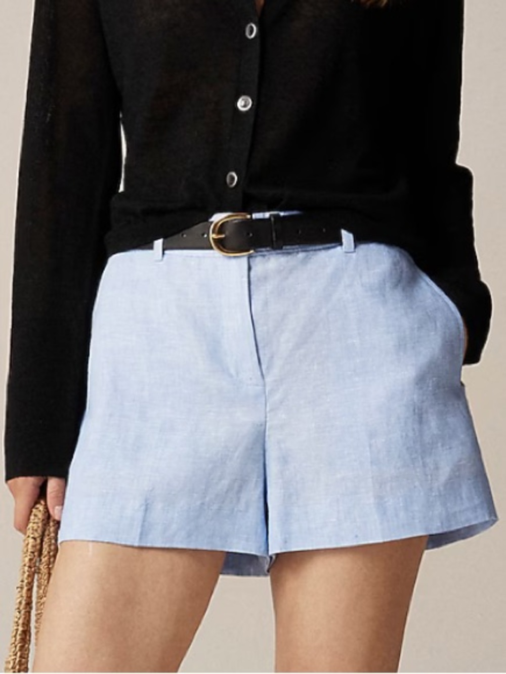 J.Crew 100% Linen Light Blue 3” Shorts - Large